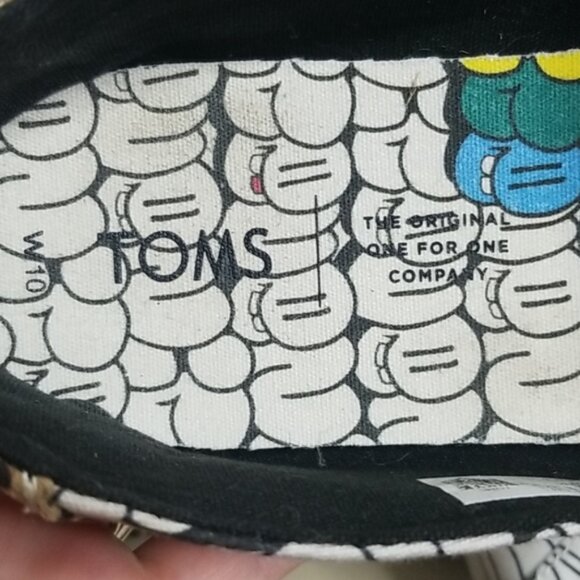 RARE Toms Mix Pattern Leopard Print & Bubble Graffiti Canvas Classic Shoes Sz10 - Picture 7 of 8